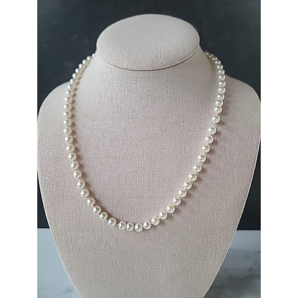 Vintage Faux Pearl Beaded Necklace, READ